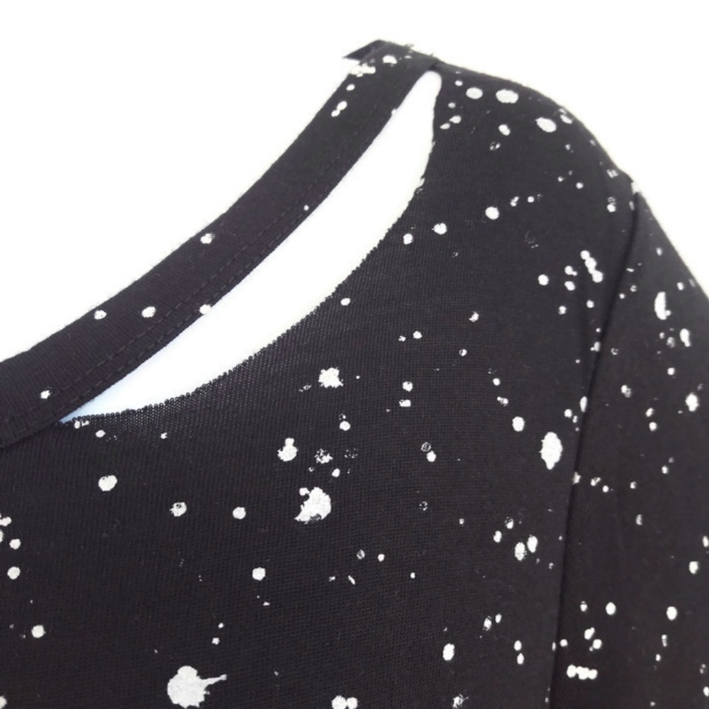 Graphic Tee Good Karma Black Splattered Paint M - Picture 4 of 5
